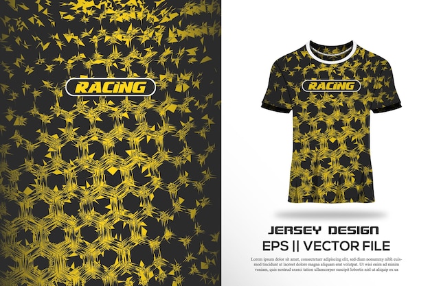 Ontwerp van t-shirt en jersey voor racen, fietsen, voetbal, gamen, motorcross Sports