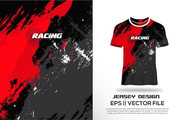 Ontwerp van t-shirt en jersey voor racen, fietsen, voetbal, gamen, motorcross Sports