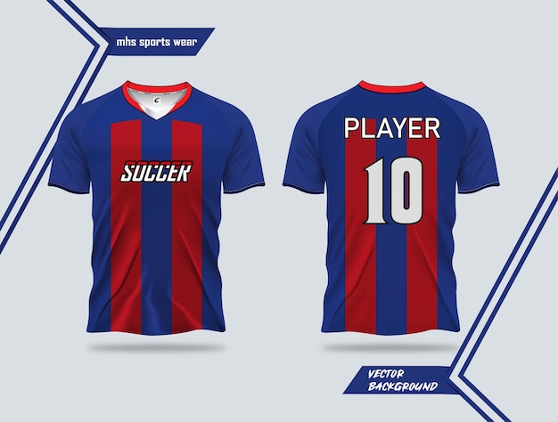 Ontwerp van voetbaltrui sjabloon sport t-shirt