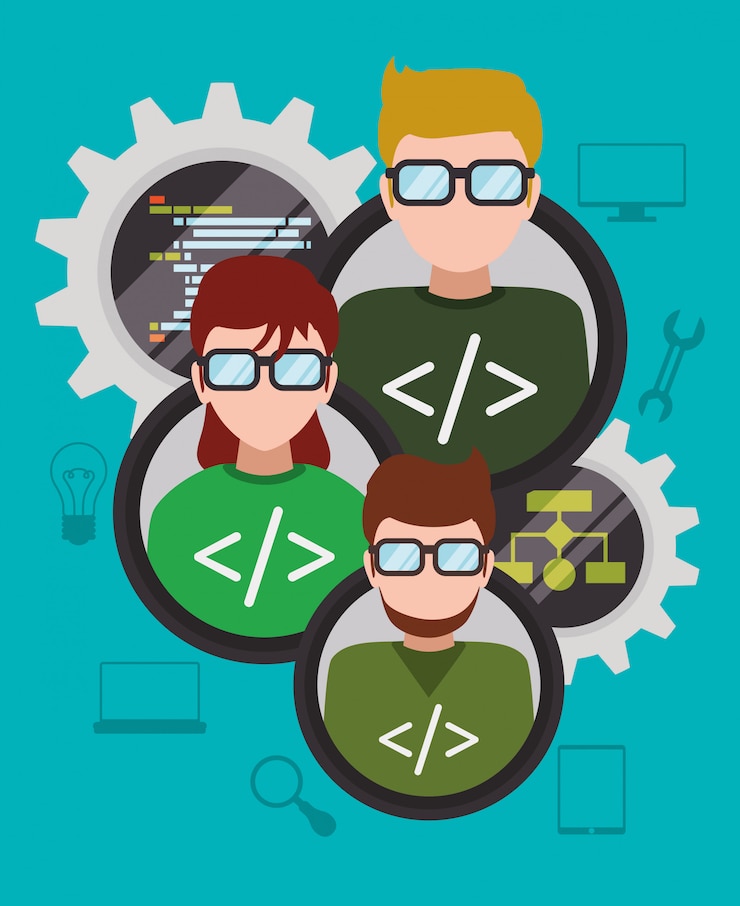 Vector ontwerp van webontwikkelaar