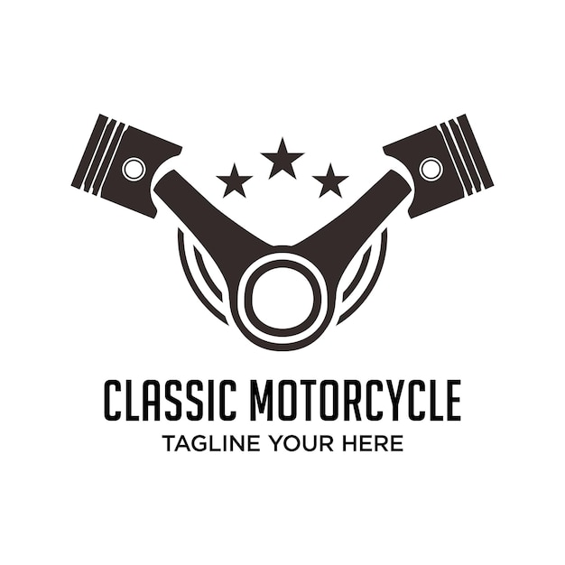 Ontwerp vintage logo motorfiets premium vector