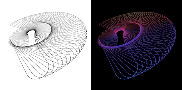 Ontwerp voor cosmetica, huidverzorging, schoonheid, spa, wellness, banner, webontwerp, brochurepakket, icoon, logo en achtergrond van cirkelvormige punten, lijnen en spiralen, patronen, vectorillustratie