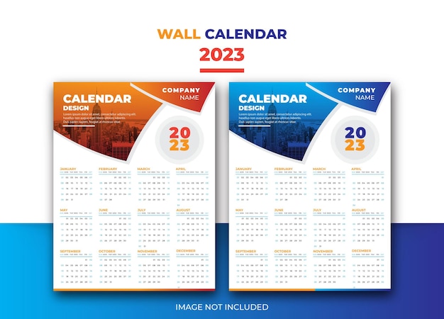 Ontwerp wandkalender voor 2023