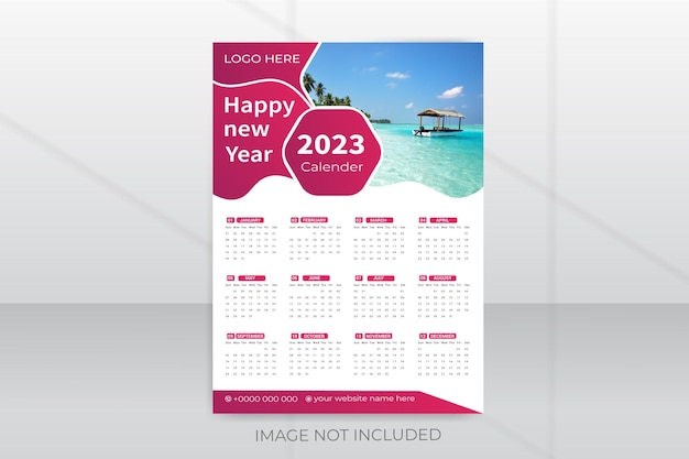 Ontwerp wandkalender voor 2023