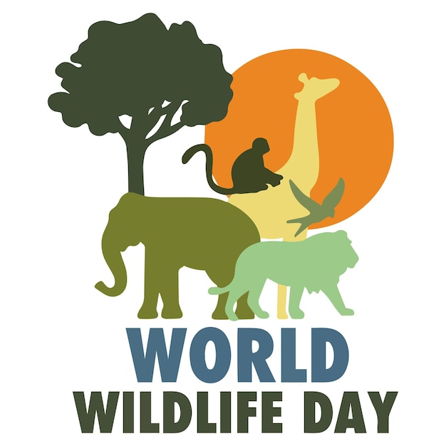 Ontwerp wereld wildlife dag illustratie