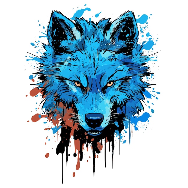 ontwerp wolf logo kunst illustratie ontwerp Vector