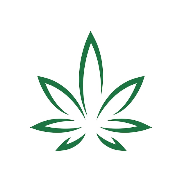 Ontwerpconcept van het logo van het cannabis-icon