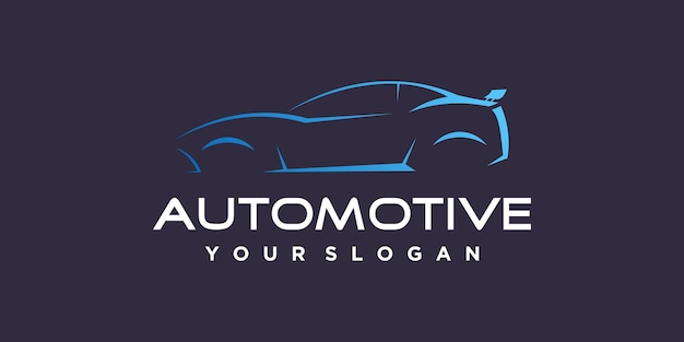 Vector ontwerpconcept voor auto-logo premium vector