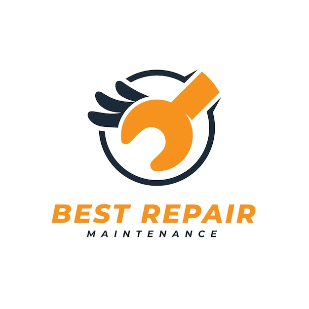 Ontwerpconcept voor het logo van de beste reparatie en onderhoud