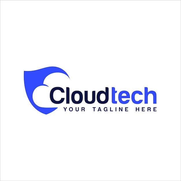 Ontwerpconcept voor het logo van de cloudtechnologie