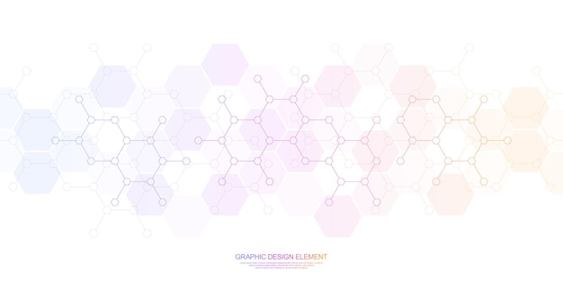 Ontwerpelement met zeshoekenpatroon en geometrische vormen