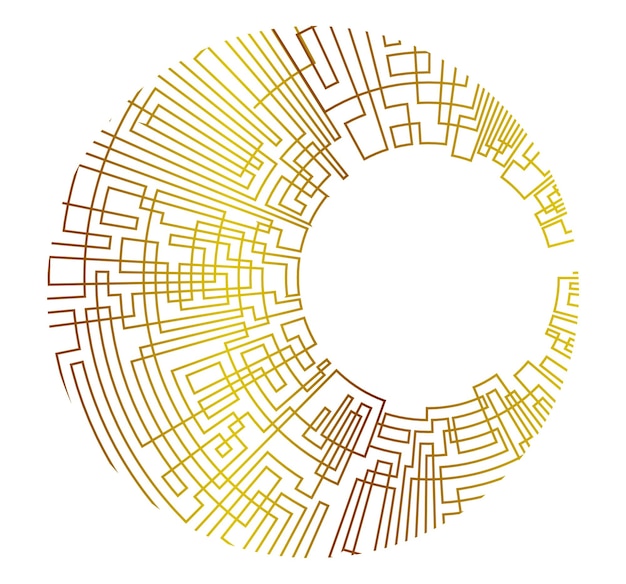 Ontwerpelementen Golf van vele glinsterende lijnen cirkel abstracte gloed golvende strepen op witte achtergrond geïsoleerd Vector illustratie EPS 10 Glitter golven met lijnen gemaakt met behulp van Blend Tool