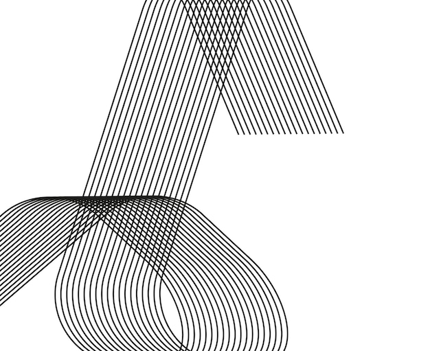 Vector ontwerpelementen golf van vele grijze lijnen abstracte golvende strepen op witte achtergrond geïsoleerd creatieve lijntekeningen vectorillustratie eps 10 zwarte golven met lijnen gemaakt met behulp van blend tool