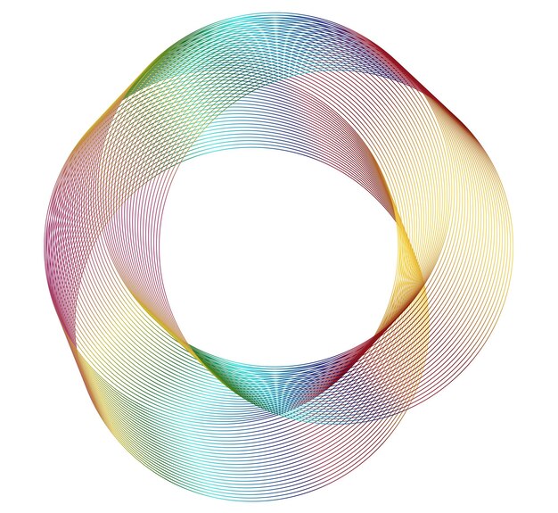 Ontwerpelementen Golf van vele paarse lijnen cirkel ring abstracte verticale golvende strepen op witte achtergrond geïsoleerd vectorillustratie EPS-10 kleurrijke golven met lijnen gemaakt met behulp van Blend Tool
