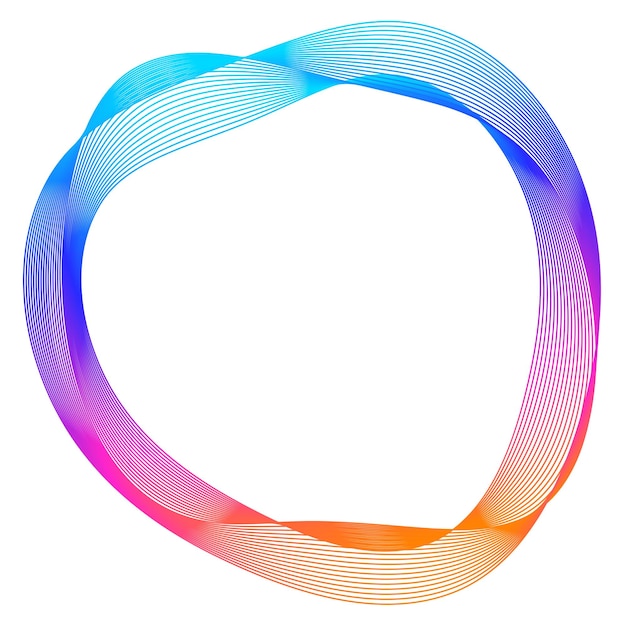 Ontwerpelementen Golf van vele paarse lijnen cirkel ring abstracte verticale golvende strepen op witte achtergrond geïsoleerd vectorillustratie EPS-10 kleurrijke golven met lijnen gemaakt met behulp van Blend Tool