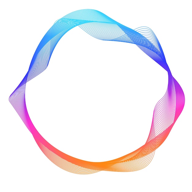 Ontwerpelementen Golf van vele paarse lijnen cirkel ring abstracte verticale golvende strepen op witte achtergrond geïsoleerd vectorillustratie EPS-10 kleurrijke golven met lijnen gemaakt met behulp van Blend Tool