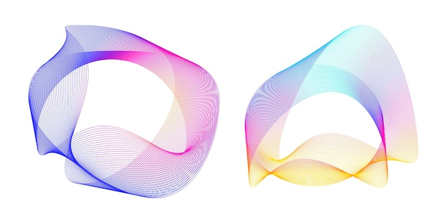 Ontwerpelementen Golf van vele paarse lijnen cirkel ring abstracte verticale golvende strepen op witte achtergrond geïsoleerd vectorillustratie EPS-10 kleurrijke golven met lijnen gemaakt met behulp van Blend Tool