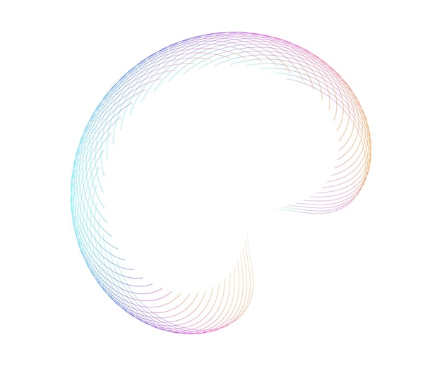 Ontwerpelementen Golf van vele paarse lijnen cirkel ring abstracte verticale golvende strepen op witte achtergrond geïsoleerd vectorillustratie EPS-10 kleurrijke golven met lijnen gemaakt met behulp van Blend Tool