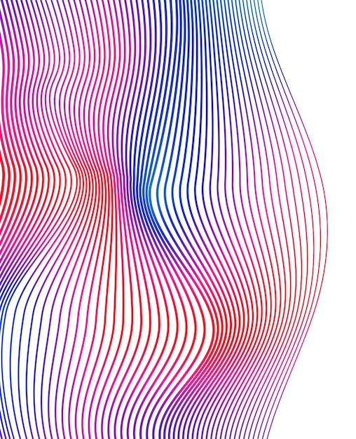 Ontwerpelementen Golf van vele paarse lijnen cirkel ring abstracte verticale golvende strepen op witte achtergrond geïsoleerd vectorillustratie EPS-10 kleurrijke golven met lijnen gemaakt met behulp van Blend Tool