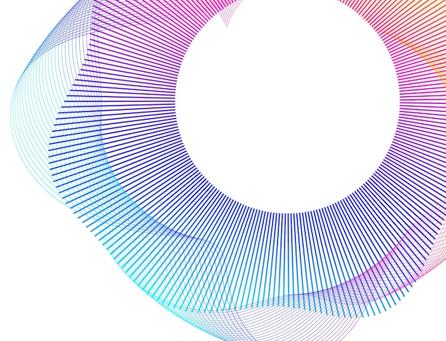 Ontwerpelementen Golf van vele paarse lijnen cirkel ring abstracte verticale golvende strepen op witte achtergrond geïsoleerd vectorillustratie EPS-10 kleurrijke golven met lijnen gemaakt met behulp van Blend Tool