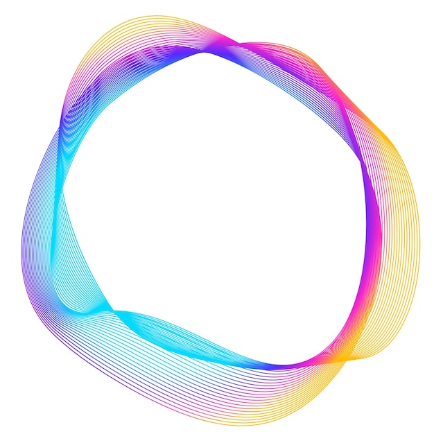 Ontwerpelementen Golf van vele paarse lijnen cirkel ring abstracte verticale golvende strepen op witte achtergrond geïsoleerd vectorillustratie EPS-10 kleurrijke golven met lijnen gemaakt met behulp van Blend Tool