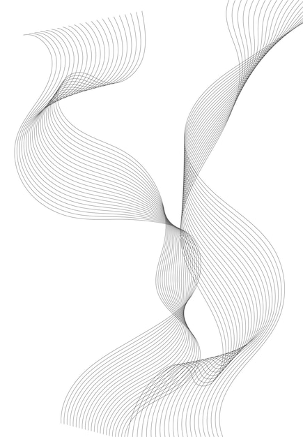 Vector ontwerpelementen golflijnen van vele glinsterende lijnen abstracte verticale gloeiende golvende strepen op witte achtergrond