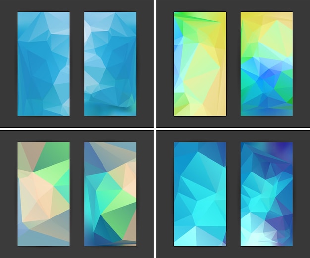 Ontwerpelementen presentatiesjabloon Set verticale banners kleuren achtergrond gloed lichteffect Vector illustratie EPS 10 voor webbannersjabloon visitekaartje lay-out website-element
