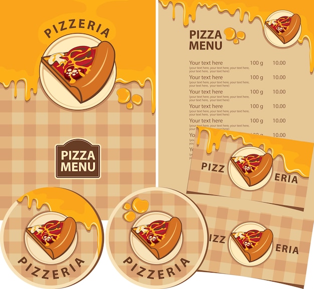 ontwerpelementen voor pizzarestaurant