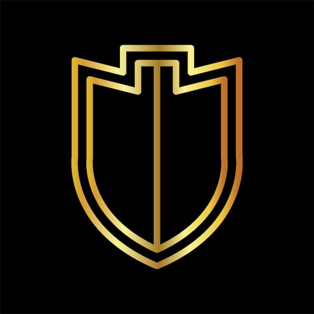 Ontwerpen met Honor Iconic Shields als Inspiratie Icon vector sjabloon platte goud
