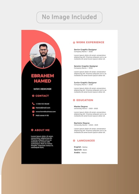 Ontwerper CV-Template met luxe kleuren