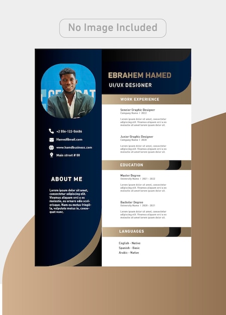 Ontwerper CV-Template met luxe kleuren