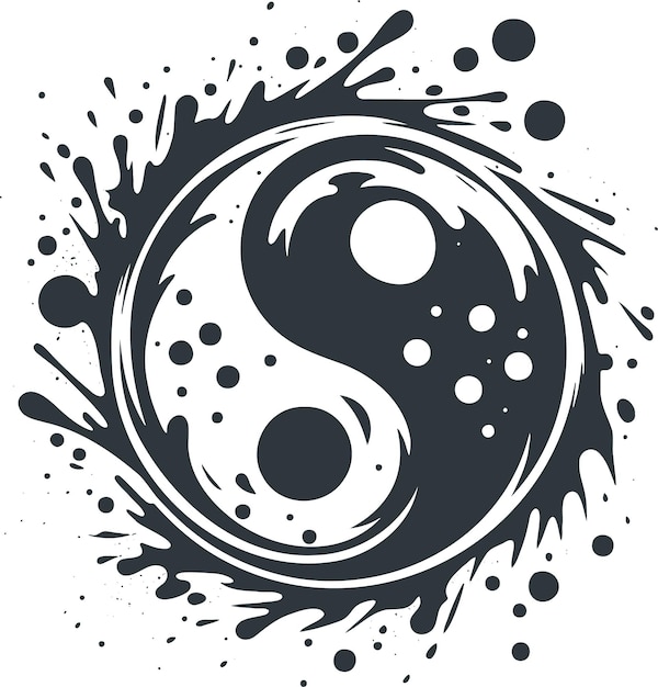 Vector ontwerper gestileerde vector yin yang symbool