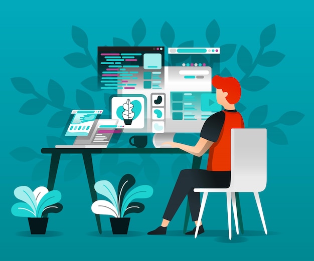 Ontwerpers werken met internet