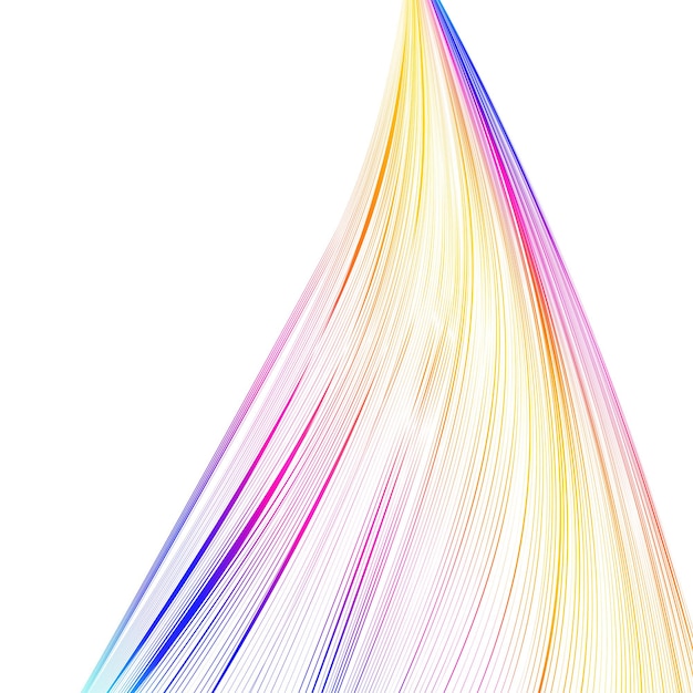 Ontwerpgolfelementen van vele lijnen Abstracte verticale golvende strepen op witte achtergrond geïsoleerd Creatieve lijnkunst Vectorillustratie EPS 10 Kleurige golven met lijnen gemaakt met behulp van Blend Tool