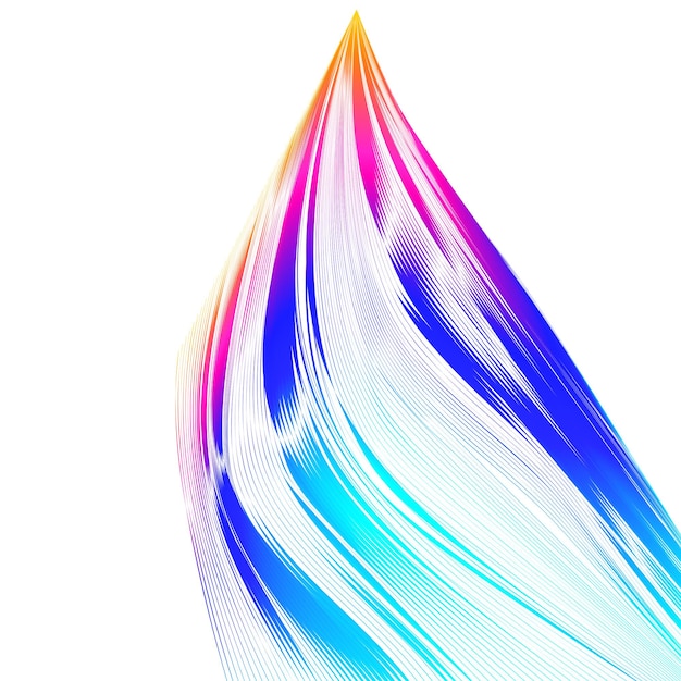 Ontwerpgolfelementen van vele lijnen Abstracte verticale golvende strepen op witte achtergrond geïsoleerd Creatieve lijnkunst Vectorillustratie EPS 10 Kleurige golven met lijnen gemaakt met behulp van Blend Tool