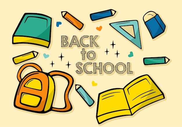 Ontwerpillustratie van back to school-achtergrond