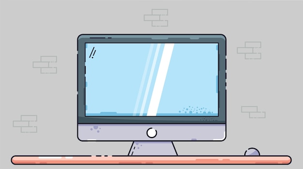 ontwerpillustratie van een open laptop in een hoek om het toetsenbord en het scherm te laten zien dat technologie vertegenwoordigt
