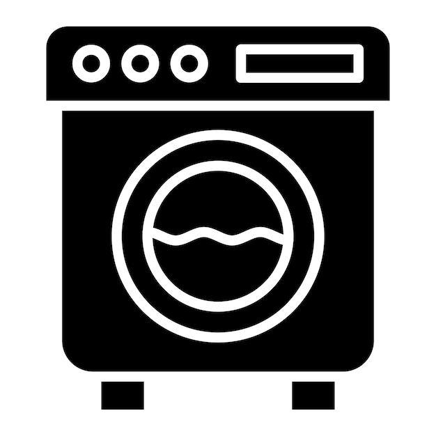Ontwerpillustratie van het icoon van de wasmachine