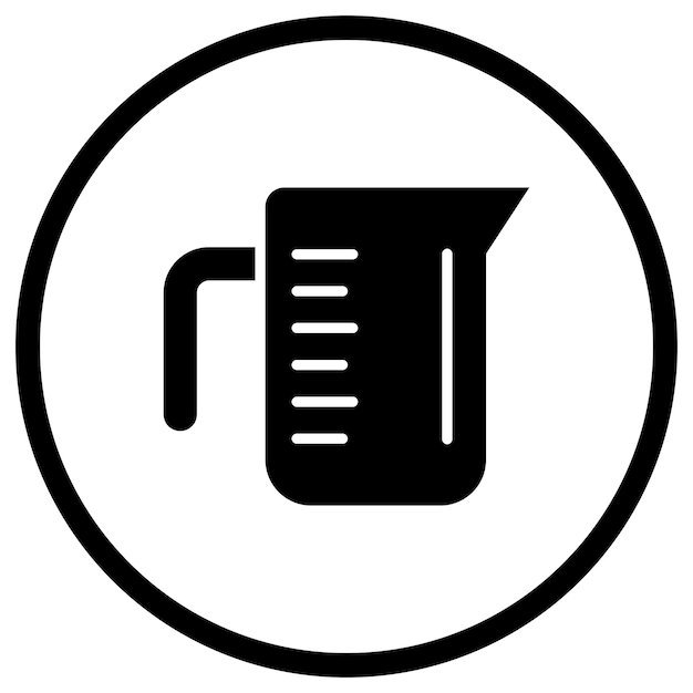 Ontwerpillustratie van het vectorpictogram van de meetbeker