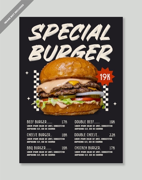 Ontwerppatroon voor posters van fastfoodmenu's
