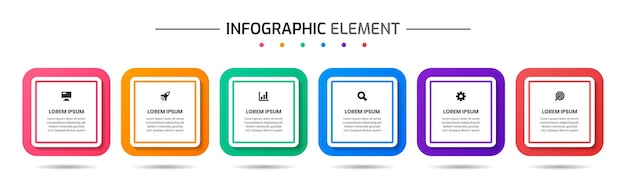 Ontwerpsjablonen voor infographic elementen met pictogrammen die geschikt zijn voor procesdiagram