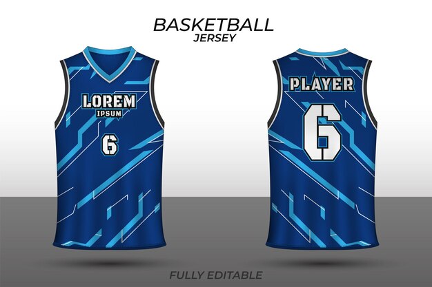 Ontwerpsjabloon basketbaltrui Uniform voor- en achterkant