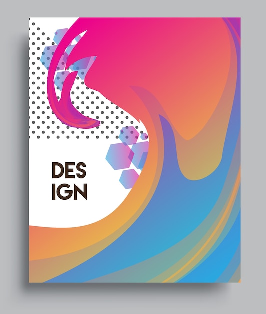 Ontwerpsjabloon dekking met abstracte en kleurrijke achtergrond