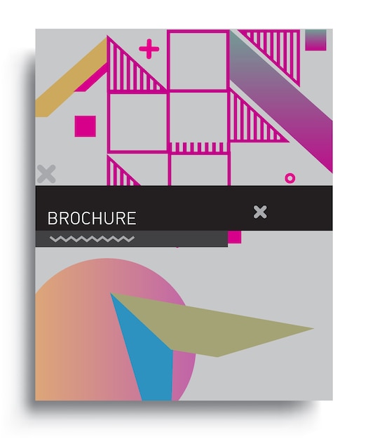 Ontwerpsjabloon dekking met abstracte en kleurrijke geometrische achtergrond