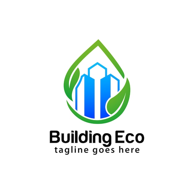 Ontwerpsjabloon eco-logo bouwen