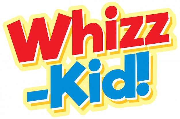 Ontwerpsjabloon lettertype voor woord whizz kid