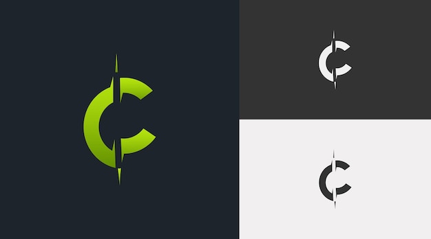 Vector ontwerpsjabloon logo met afgeknotte letter c concept