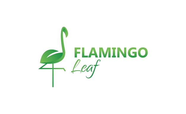 Ontwerpsjabloon logo met flamingoblad