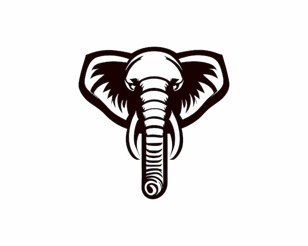 ontwerpsjabloon olifant hoofd mascotte logo