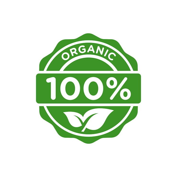 Vector ontwerpsjabloon voor 100 procent biologisch logo